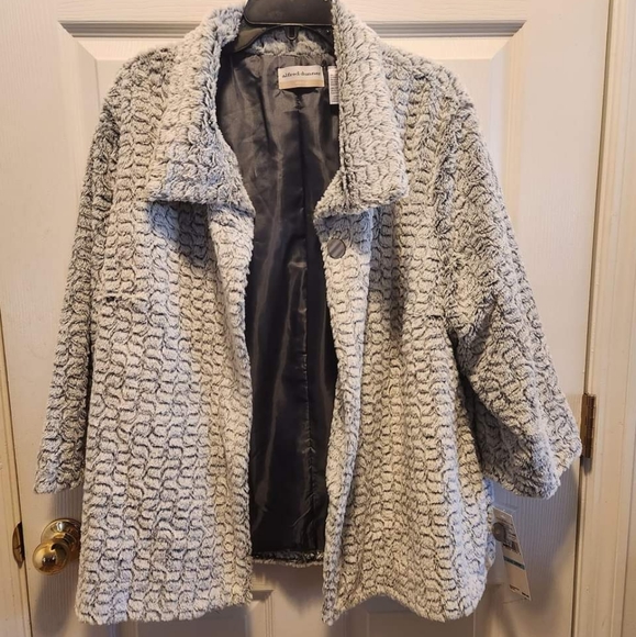 Grey silky sherpa jacket - Picture 2 of 2